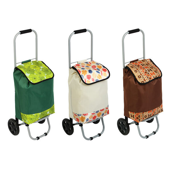 Vetta тележка + сумка, до 20кг, 27х32х88см, 24л, полиэстер, металл, колеса эва d15см, 3 дизайна