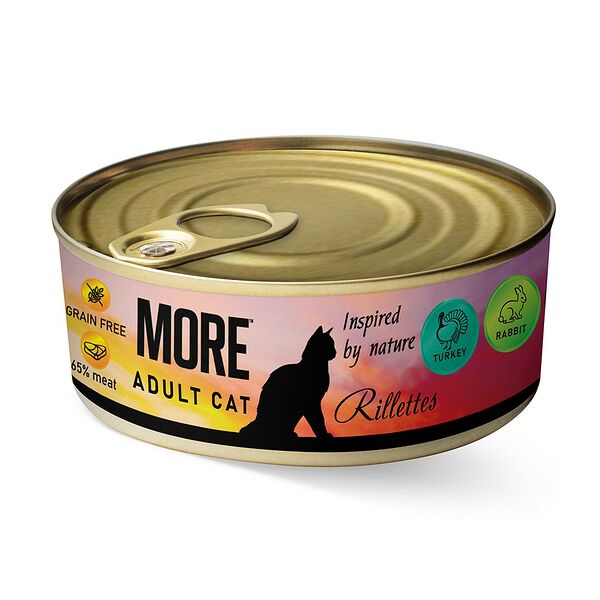 Корм для кошек More риет из индейки с кроликом