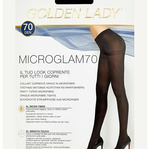 Колготки женские Голден Леди Микроглам 70 ден, неро, р.4