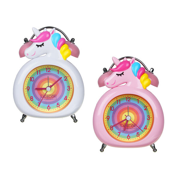 Ladecor chrono часы-будильник в виде единорога, 14х10,8х6,5см, с подсветкой, 1хаа, пластик, 2 цвета