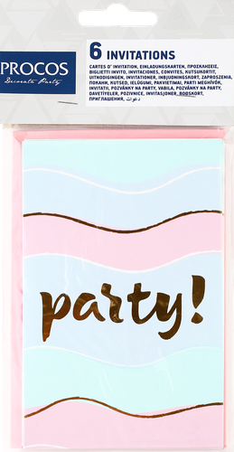 

Открытки Procos Пригласительные в конверте Elegant Party 6 шт.