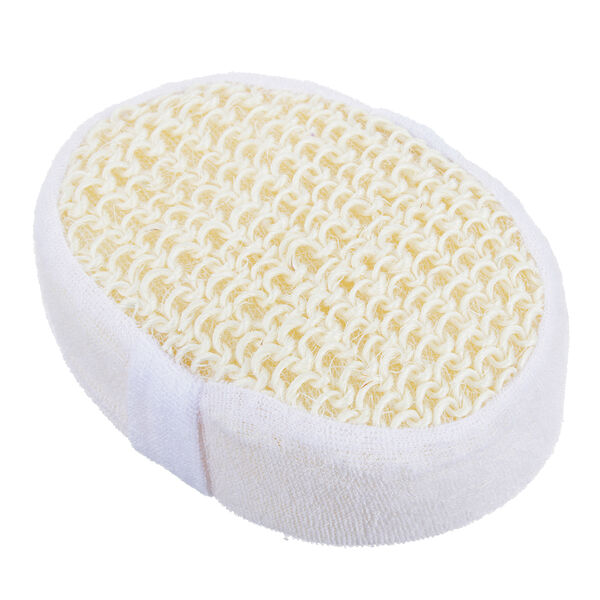 Мочалка банная, сизаль, овальная на поролоне 11х14 см 1 цвет