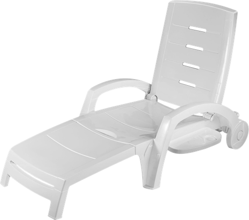 

Шезлонг складной Giardino Club 186х88х76,5 см на колесах, белый
