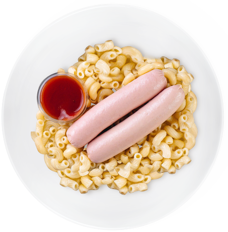 Сосиски Eattery с макаронами и кетчупом, 250г