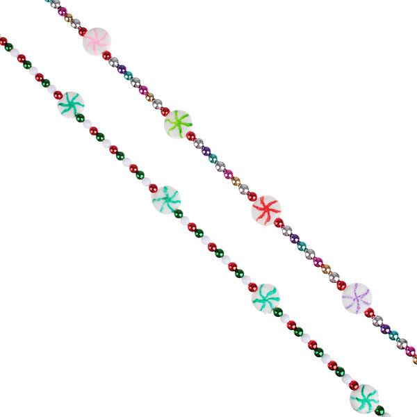 Сноу бум бусы декоративные, со вставками в форме конфет, 180см, пластик, 2 цвета