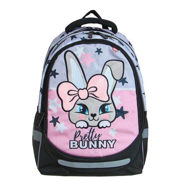 Зайчик рюкзак шк.полужесткий 37х28х14см, 3отд., 2карм., эргон.спинка, нагрудная стяжка, пэ