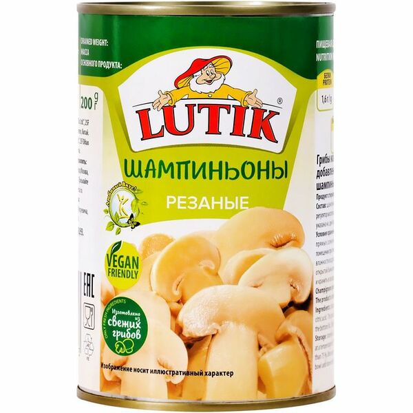 Шампиньоны Lutik резаные