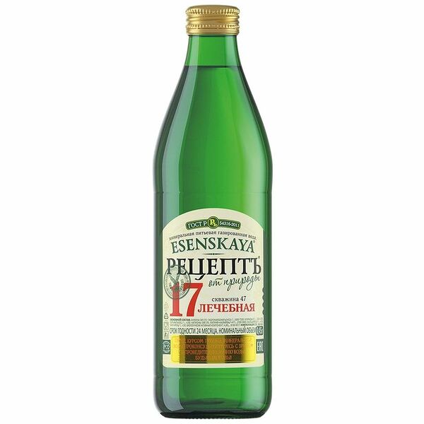 Вода Рецептъ от природы Нагутская №17 минеральная лечебная газированная, 450мл