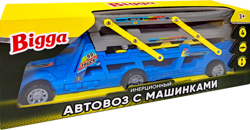 

Набор игровой Bigga Автовоз инерционный с машинками, 4 предмета, Арт. 2205C0216