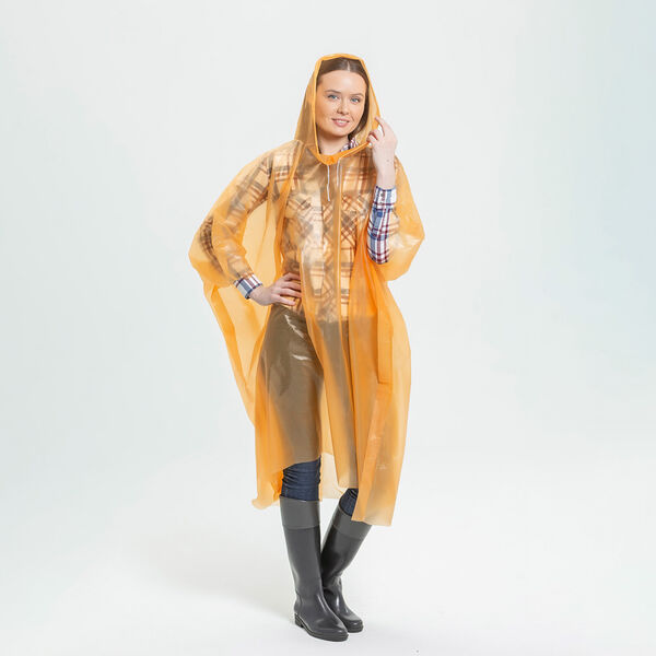 Inbloom дождевик-пончо с капюшоном, 100х132см, пэ 30мкм, 5 цветов