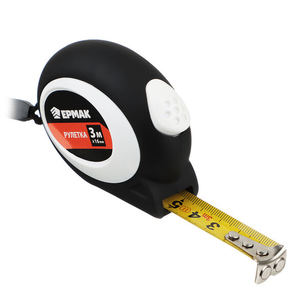 Ермак рулетка 3мх16мм, автостоп, софттач, магнит