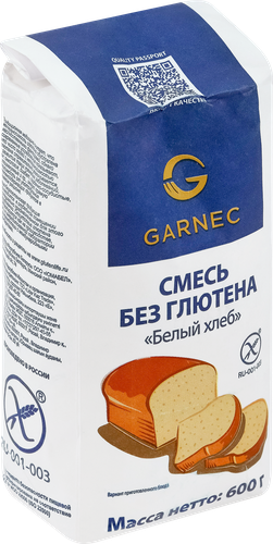 

Сухая смесь Garnec Белый хлеб без глютена 600 г