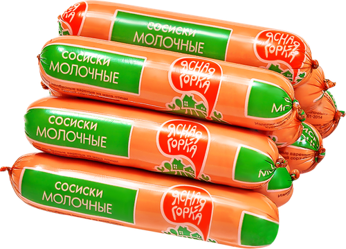 

Сосиски из мяса птицы ЯСНАЯ ГОРКА Молочные 3-й сорт, 480г