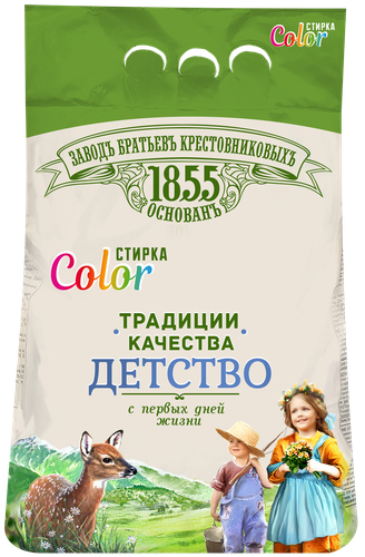 

Стиральный порошок Завод Братьев Крестовниковых Color для детских вещей, 2.4 кг
