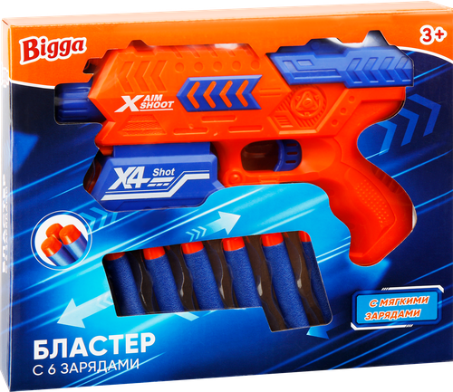 

Набор игровой Bigga Бластер с мягкими снарядами, 7 предметов Арт. 780-1
