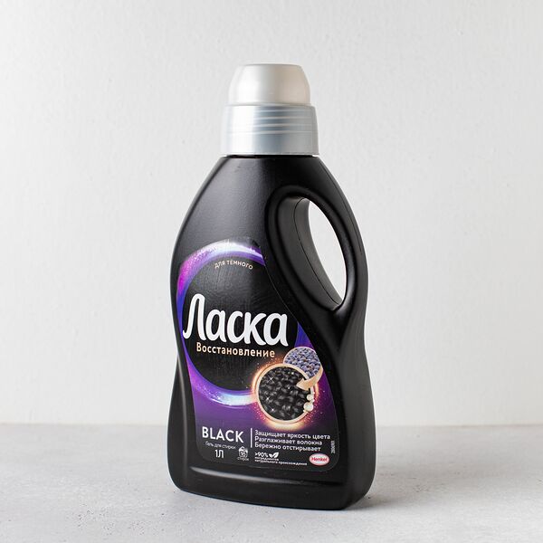 Гель для стирки ЛАСКА восстановление для черного, 1л