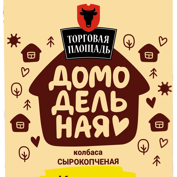 Колбаса Торговая площадь Домодельная куриная сырокопченая