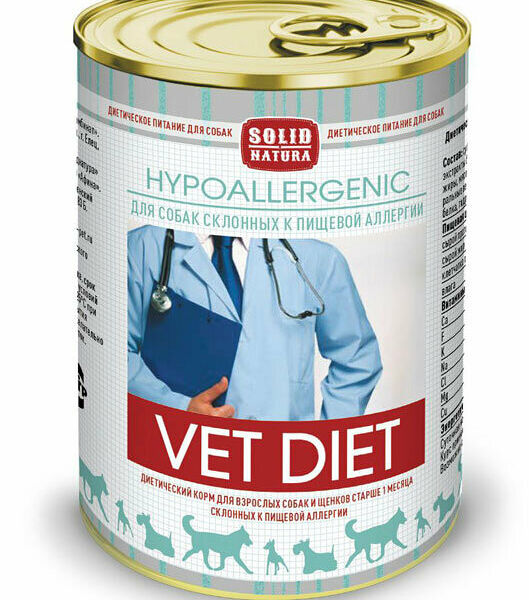 Solid Natura VET Hypoallergic гипоаллергенный корм для взрослых собак 340 г