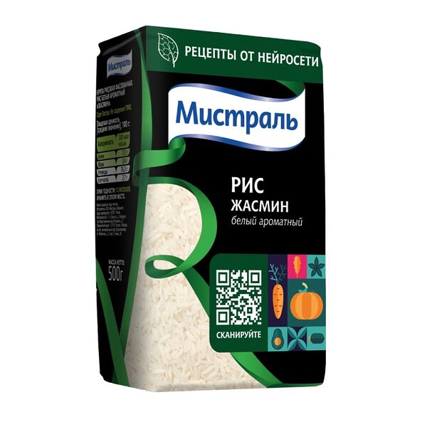 Крупа Мистраль Рис Жасмин 500г 