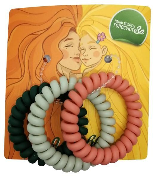 Набор резинок пружинок для волос Забава, 3 шт