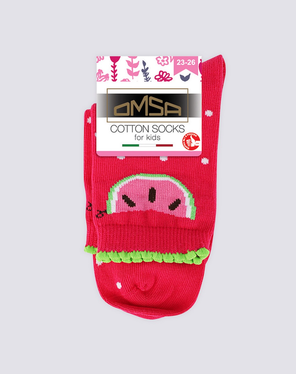 

Носки детские OMSA Kids Calzino, с дизайном фрукты, fuxia
