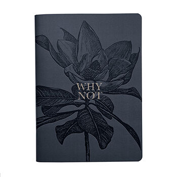 Тетрадь в мягком переплёте на скрепке Aesthetics «Чёрный цветок» в клетку, Be Smart, 150*210 мм