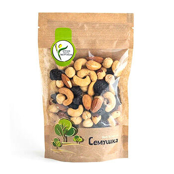 Смесь Семушка орехи жареные и изюм 150г