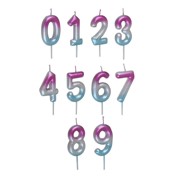 Fntastic свеча для торта - цифра, градиент цвет (0-9), 6,5х14 см, арт 2