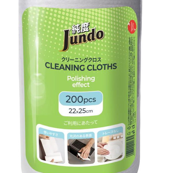 Салфетки универсальные Jundo Cleaning Cloths с полирующим эффектом в рулоне, 22х25 см, 200 листов