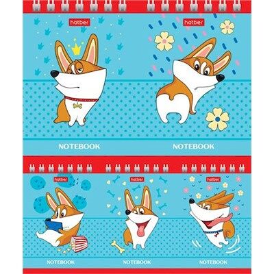 Блокнот 40л А7ф тониров.блок без линовки на гребне серия Рыжий Коржик 40Б7Вгр