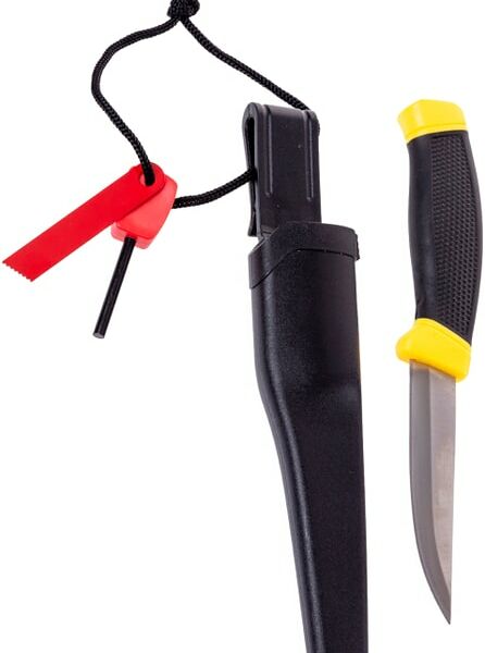 Нож для кемпинга Forester Mobile с огнивом в чехле на клипсе