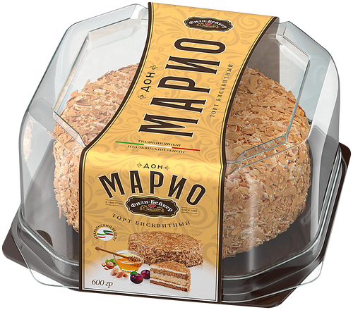 Торт бисквитный ФИЛИ-БЕЙКЕР Дон Марио, 600г