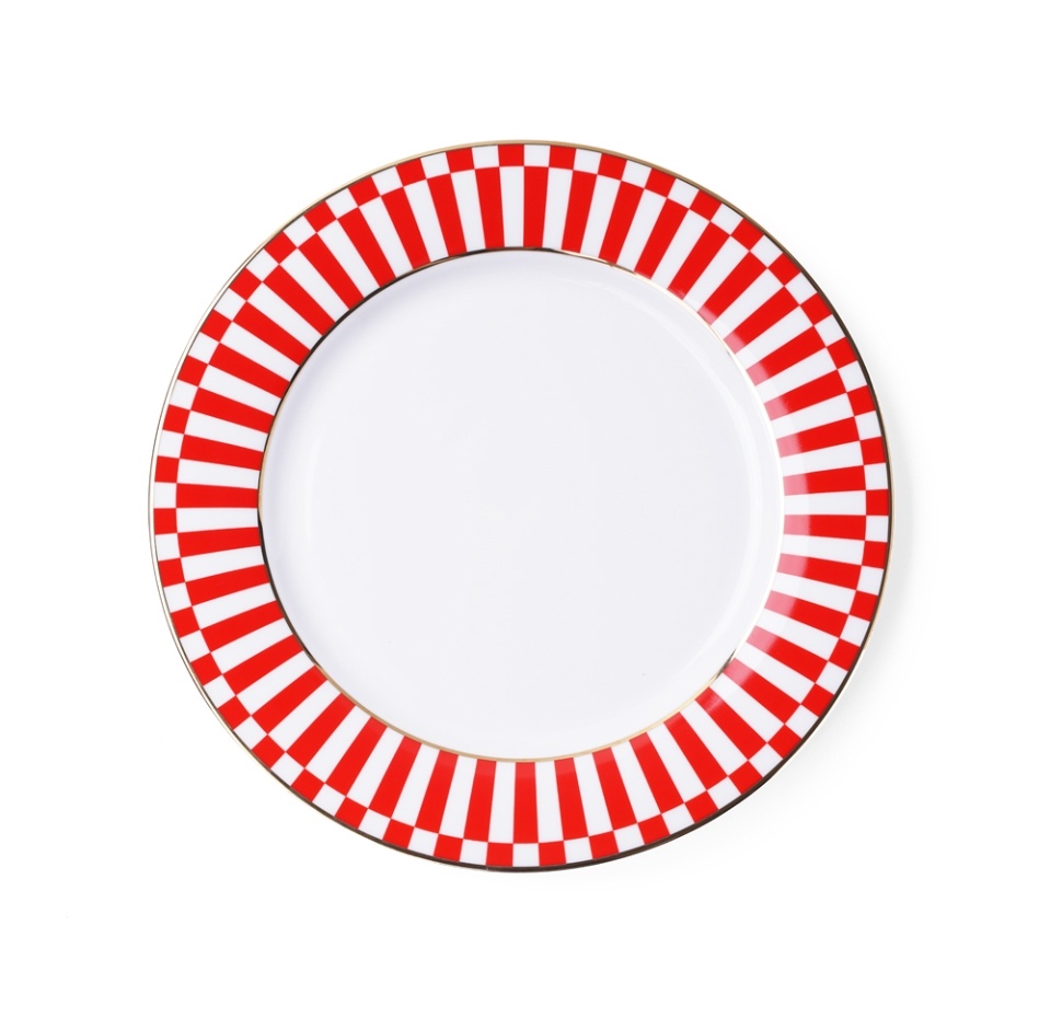 

Тарелка плоская Императорский фарфоровый завод красный 270 мм