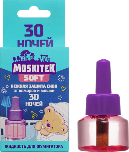 

Жидкость для фумигатора MOSKITEK Soft 30 ночей, 30 мл