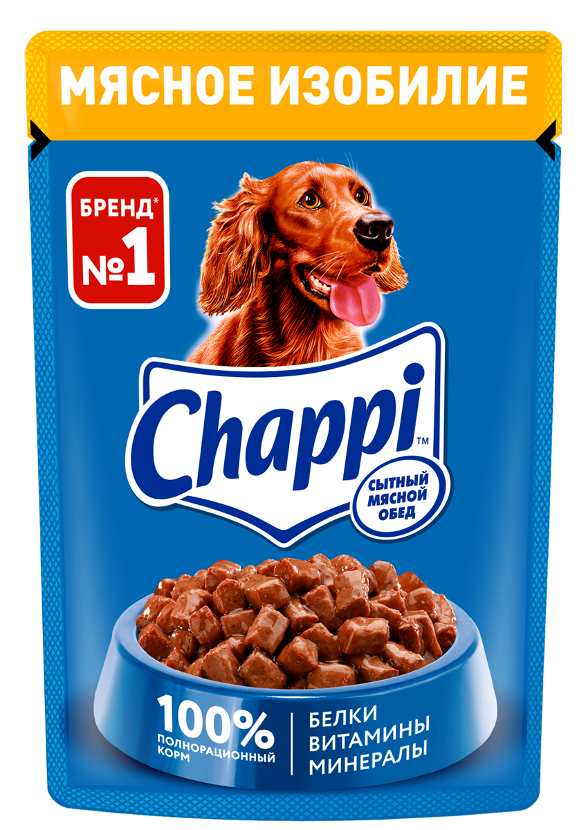 

Влажный корм для собак Chappi Сытный мясной обед мясное изобилие 85 г