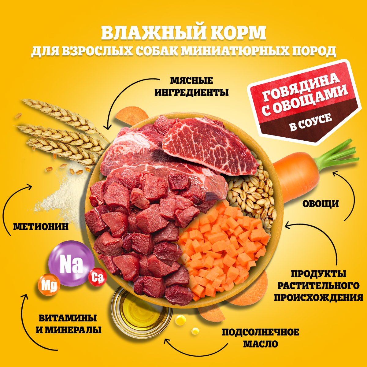 

Влажный корм Pedigree для мини собак говядина и овощи в соусе 85 г