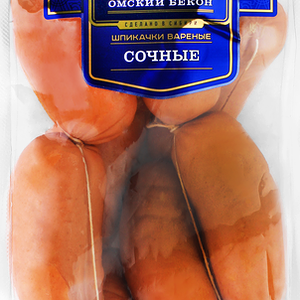 Шпикачки ОМСКИЙ БЕКОН Сочные Кат.Г МГА вес до 300г