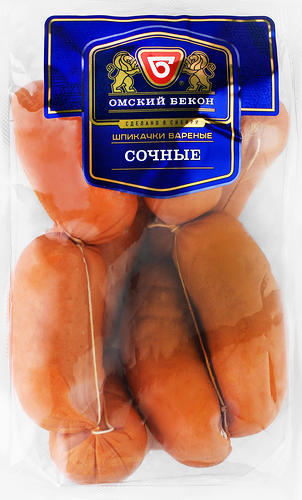 Шпикачки ОМСКИЙ БЕКОН Сочные Кат.Г МГА вес до 300г