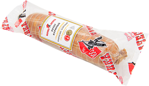 

Рулет копчено-вареный из мяса кур ФАБРИКА КАЧЕСТВА Птичий базар, весовой