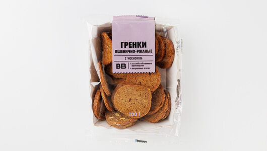 Гренки пшенично-ржаные с чесноком