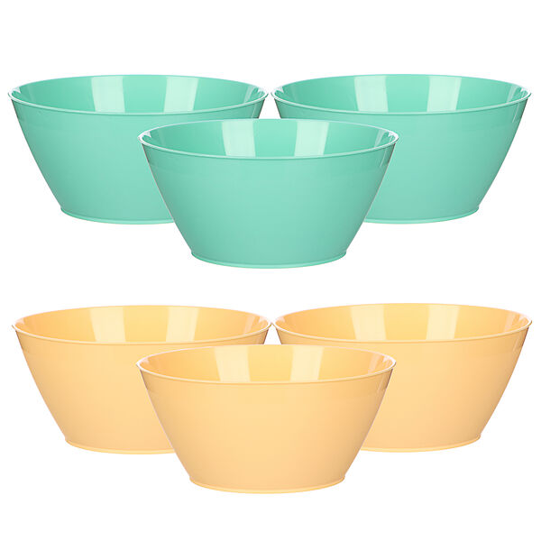 Набор салатников 3шт 2,5л, пластик, 2 цвета