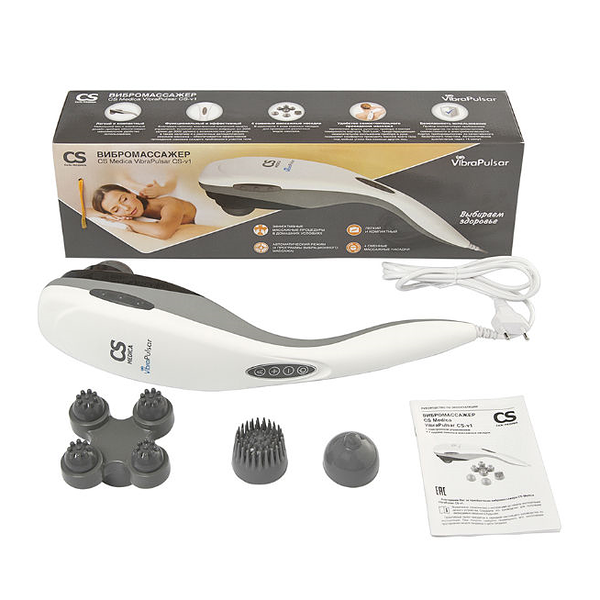 Вибромассажер CS Medica VibraPulsar CS-V1 с 4 насадками