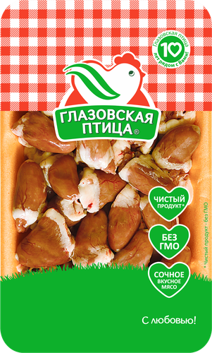 

Сердце цыплёнка-бройлера Глазовская птица охлажденное вес