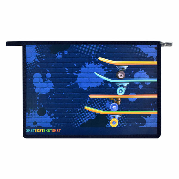 Папка для тетрадей А4 33х23х7см, пластик, молния СКЕЙТБОРДЫ 59602