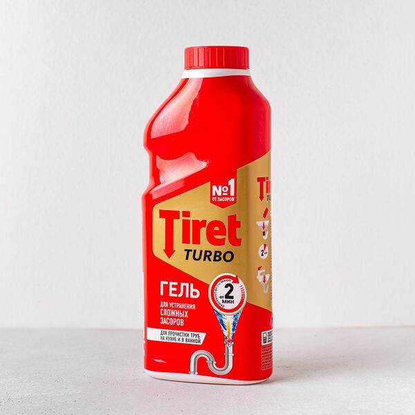 Гель для удаления засоров в трубах Tiret Turbo, 0,5 л