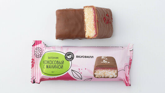 Батончик кокосовый с малиной
