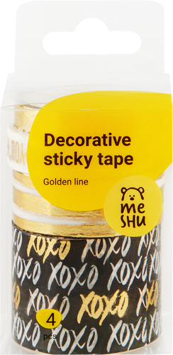 

Лента декоративная клейкая Meshu Golden line, 4 шт