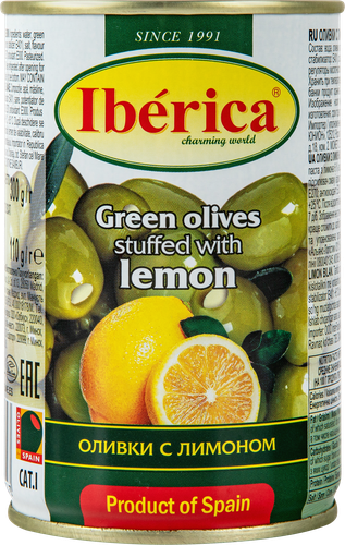 

Оливки Iberica с лимоном 300 г