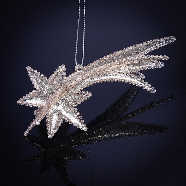 Сноу бум подвеска декоративная в виде кометы, 15 см, 3 цвета