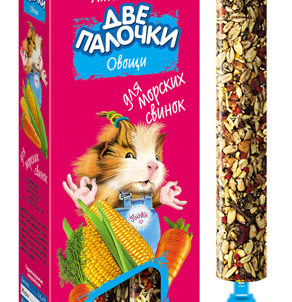 Палочки для морских свинок Зоомир Зверюшки овощи 2*40г